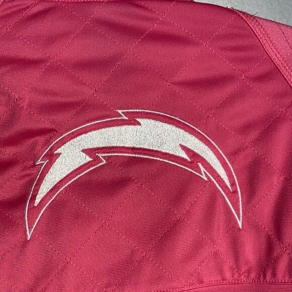 NFL Reebok Chargers X Breast Cancer Awareness Pink Zip Up Jacket M - Picture 3 of 11